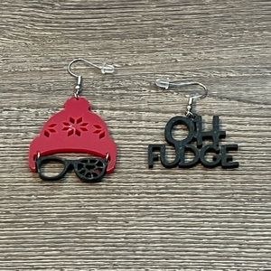 Christmas Story “Oh Fudge” Holiday Drop Earrings